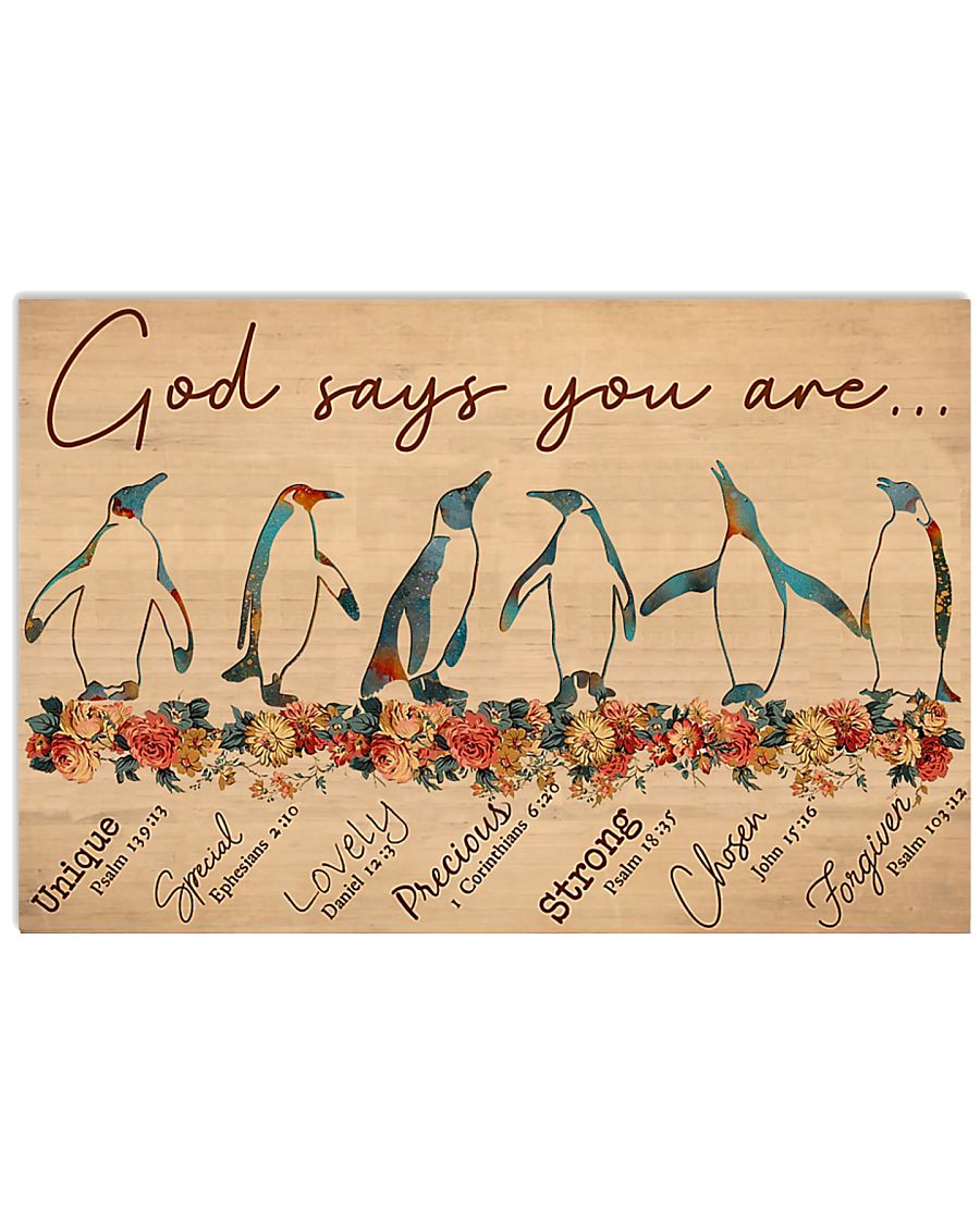 Penguin God Says You Are Poster Print, Canvas Print Wall Art, Canvas Poster Wall Decor