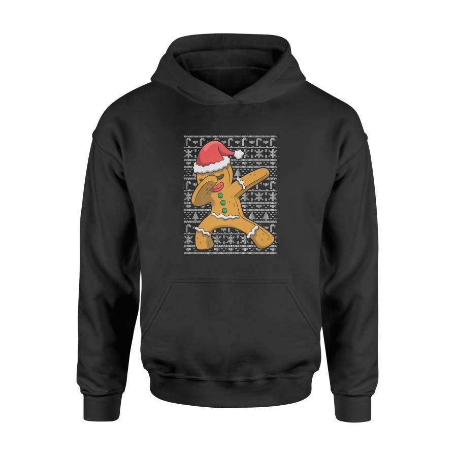Christmas T-Shirt Dabbing Gingerbread Man Shirt – Standard Hoodie