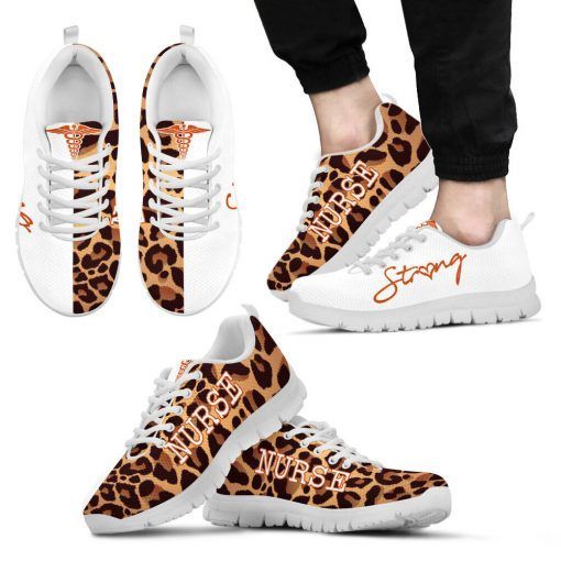 Nursing Nurse Strong Leopard Sneakers Shoes