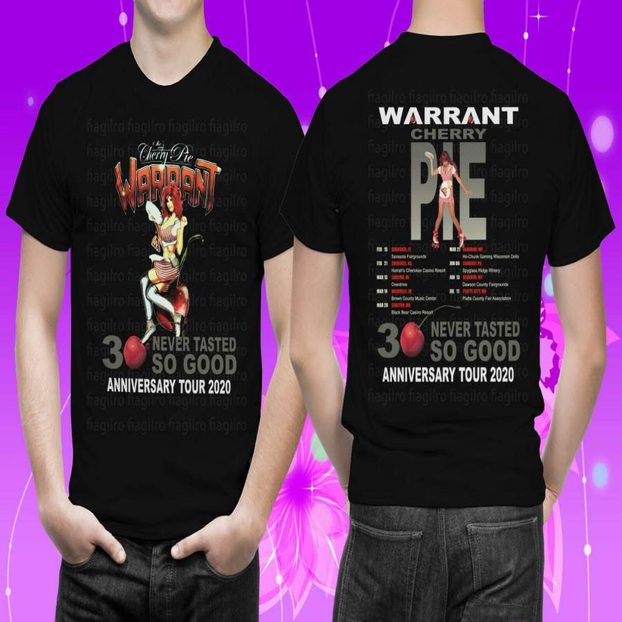 Warrant Band Cherry Pie 30th Never Tasted So Good Anniversary Tour 2020 Tshirt