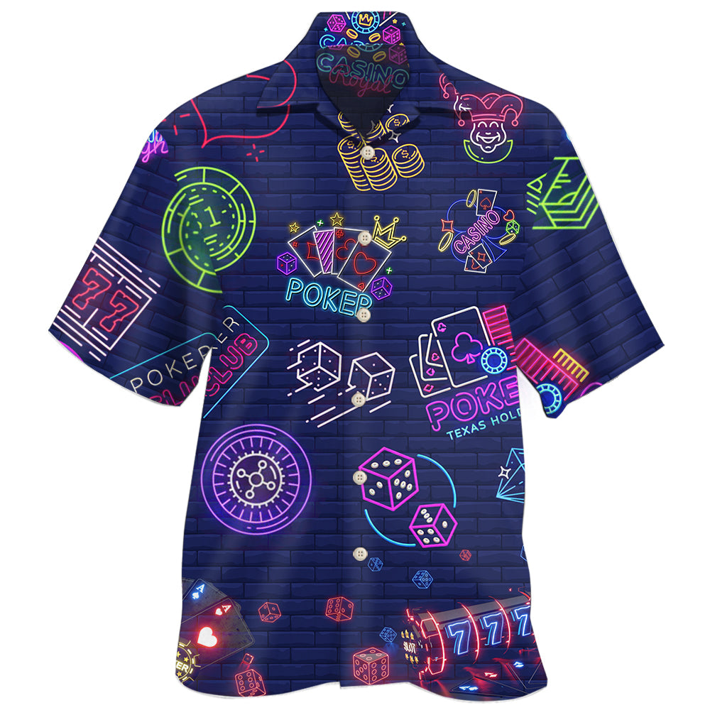 Poker Neon Time Hawaii Shirt Ha11487