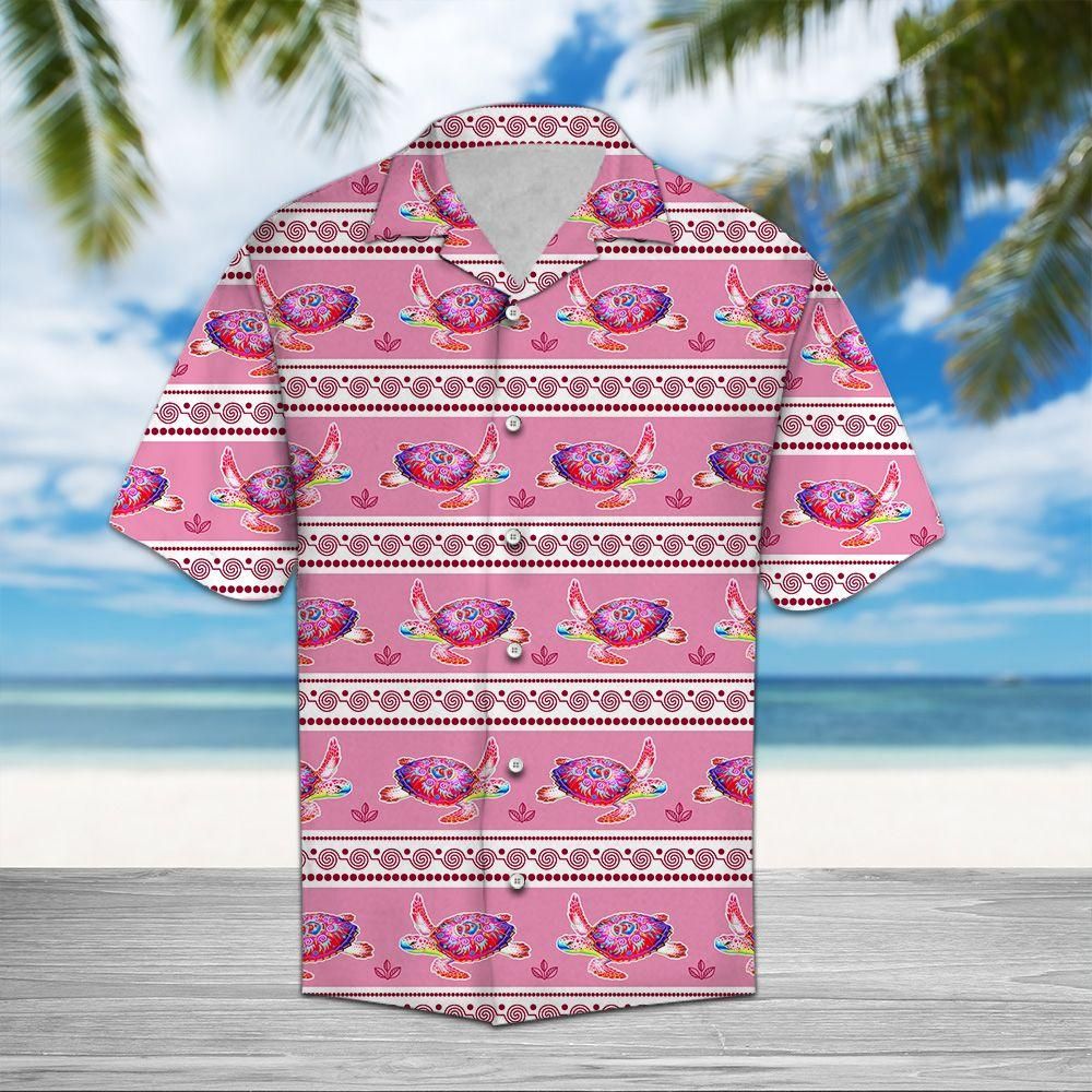 Aloha Shirt Pink Turtle Pattern D2007 – Hawaiian Shirt