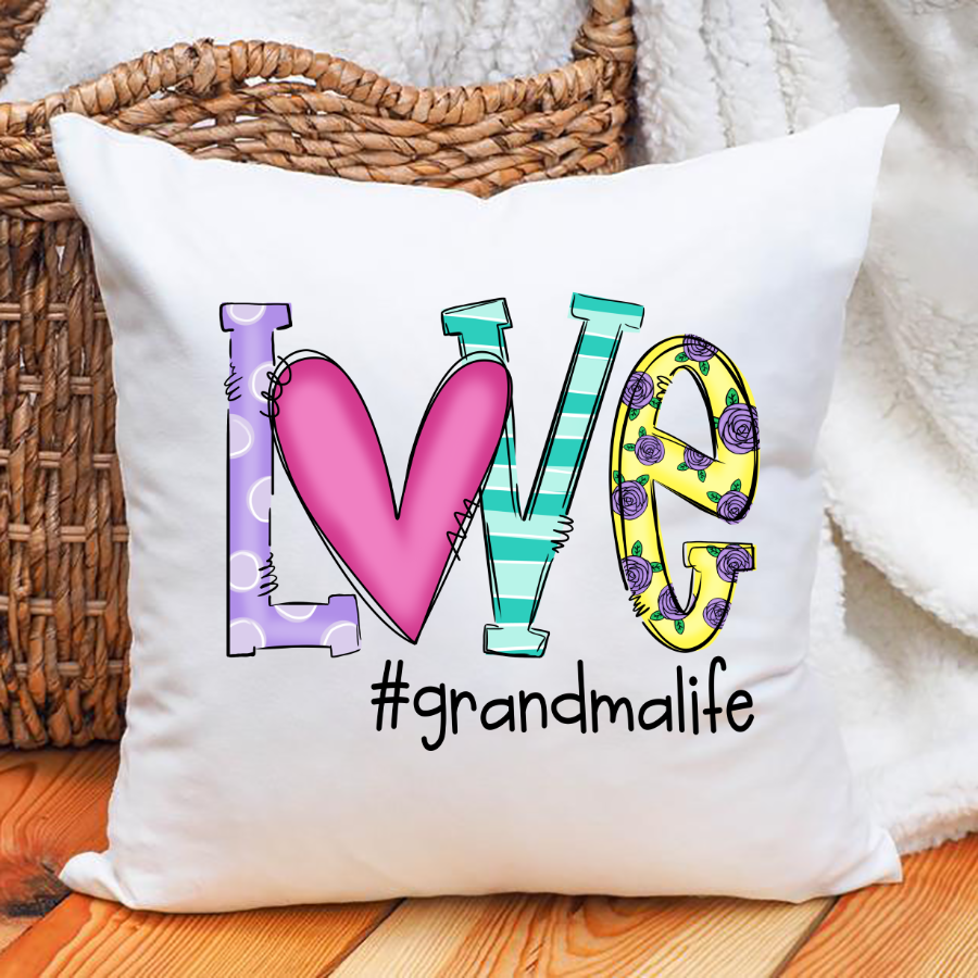 Love Grandma Flower Indoor Pillow