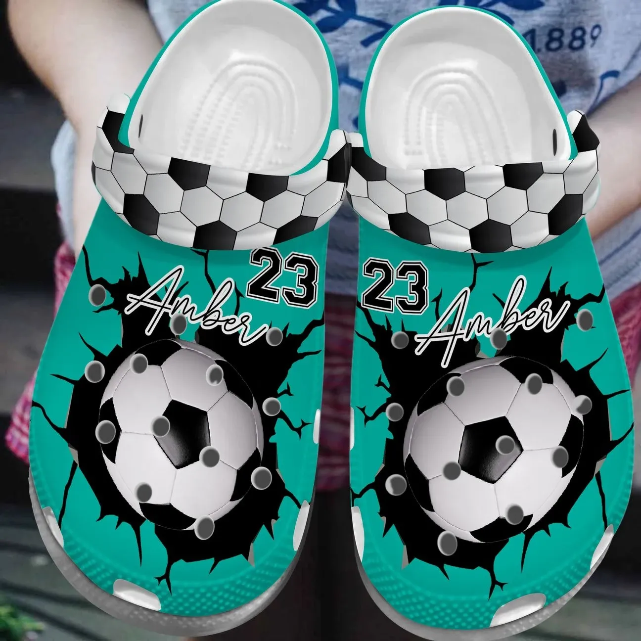 Soccer Personalize Clog Custom Crocss Fashionstyle Comfortable For Women Men Kid Print 3D Soccer Cracks For Men Women Kids