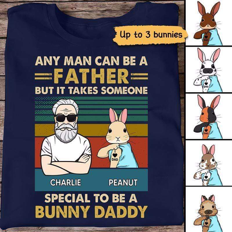 Bunny Daddy Retro Personalized Shirt