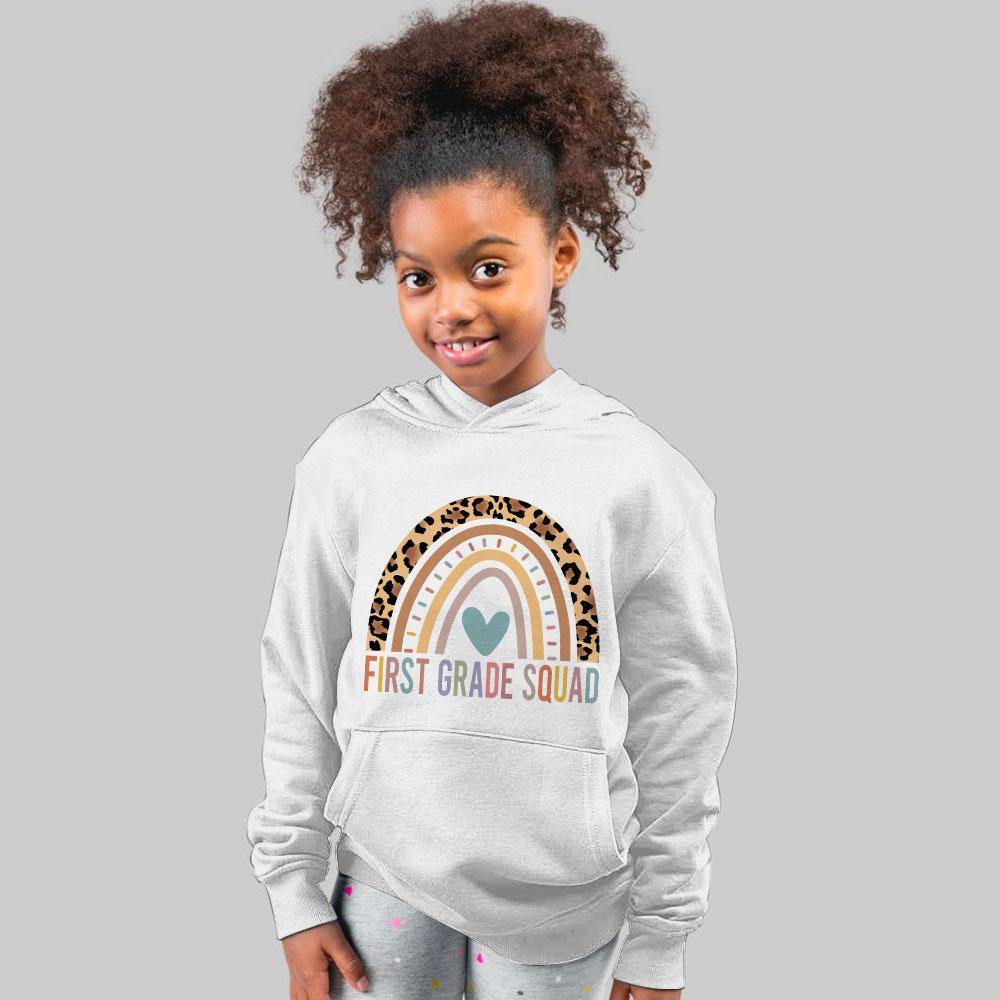 1St Grade Leopard Rainbow Pattern Kids Hoodie