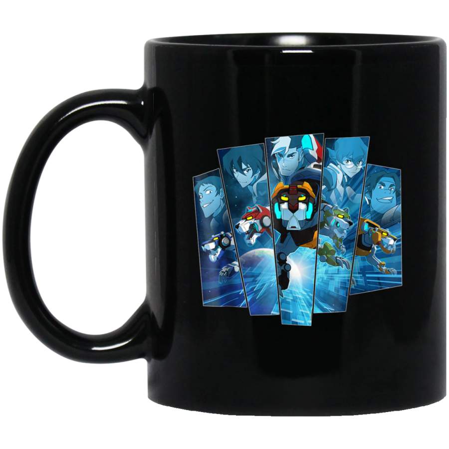 Voltron Legendary Defender 5 Lions in Blue Hue 11 oz 15 oz Black Mug