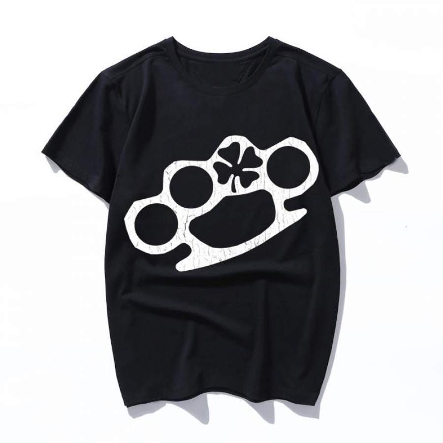 irish brass knuckles vintage distressed look 90s Fashion T Shirt Women Kawaii Print Short Sleeve O-neck men T-shirt Vintage Vogue Ullzang TShirt