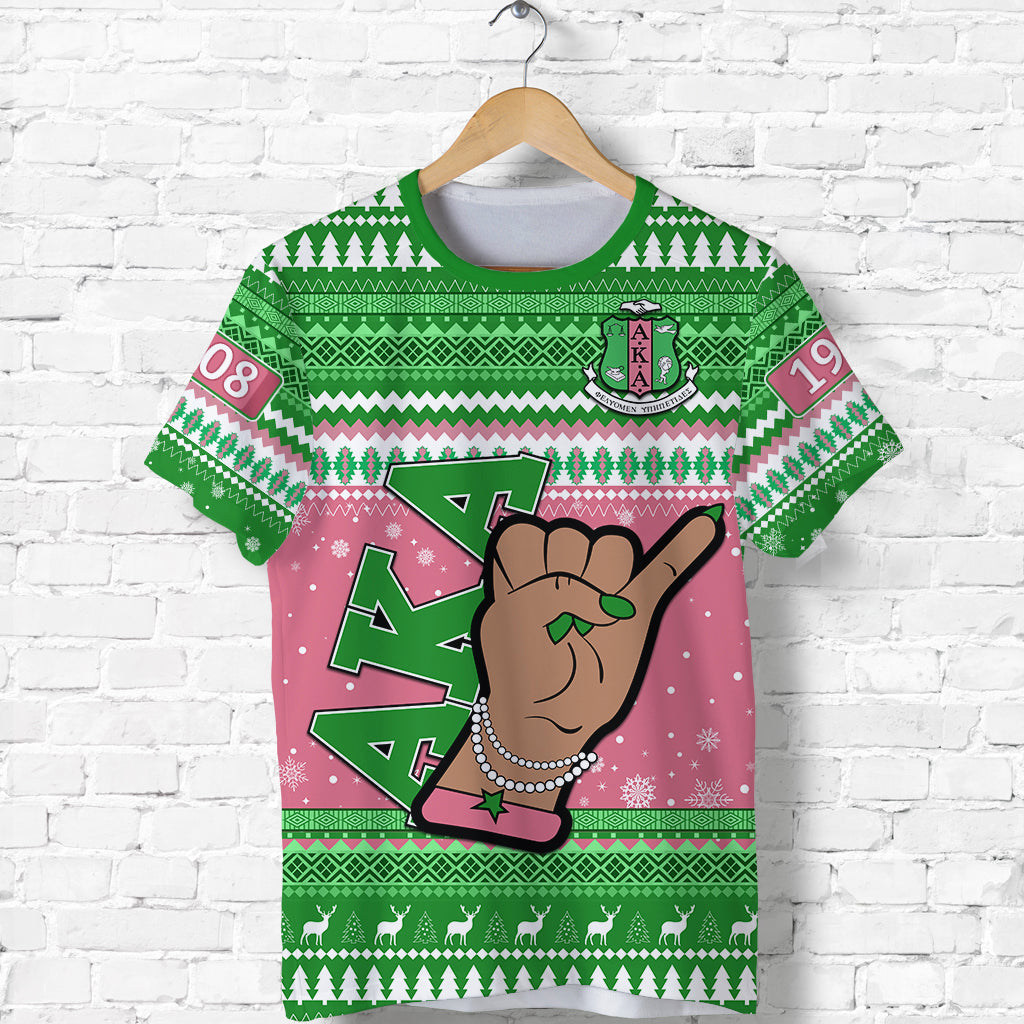 Alpha Kappa Alpha Christmas T Shirt African Pattern Lt13