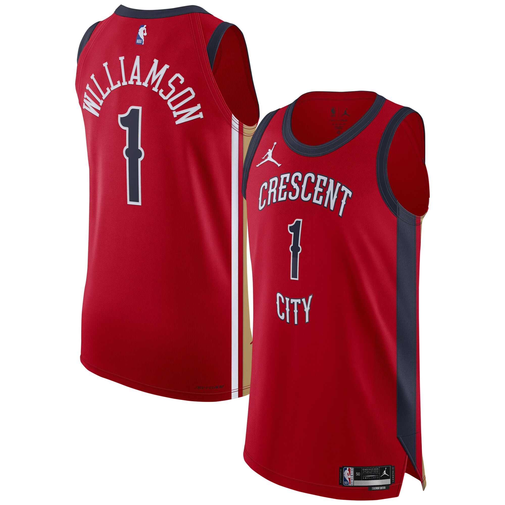 Zion Williamson New Orleans Pelicans Jordan Brand Authentic Jersey – Association Edition – Red