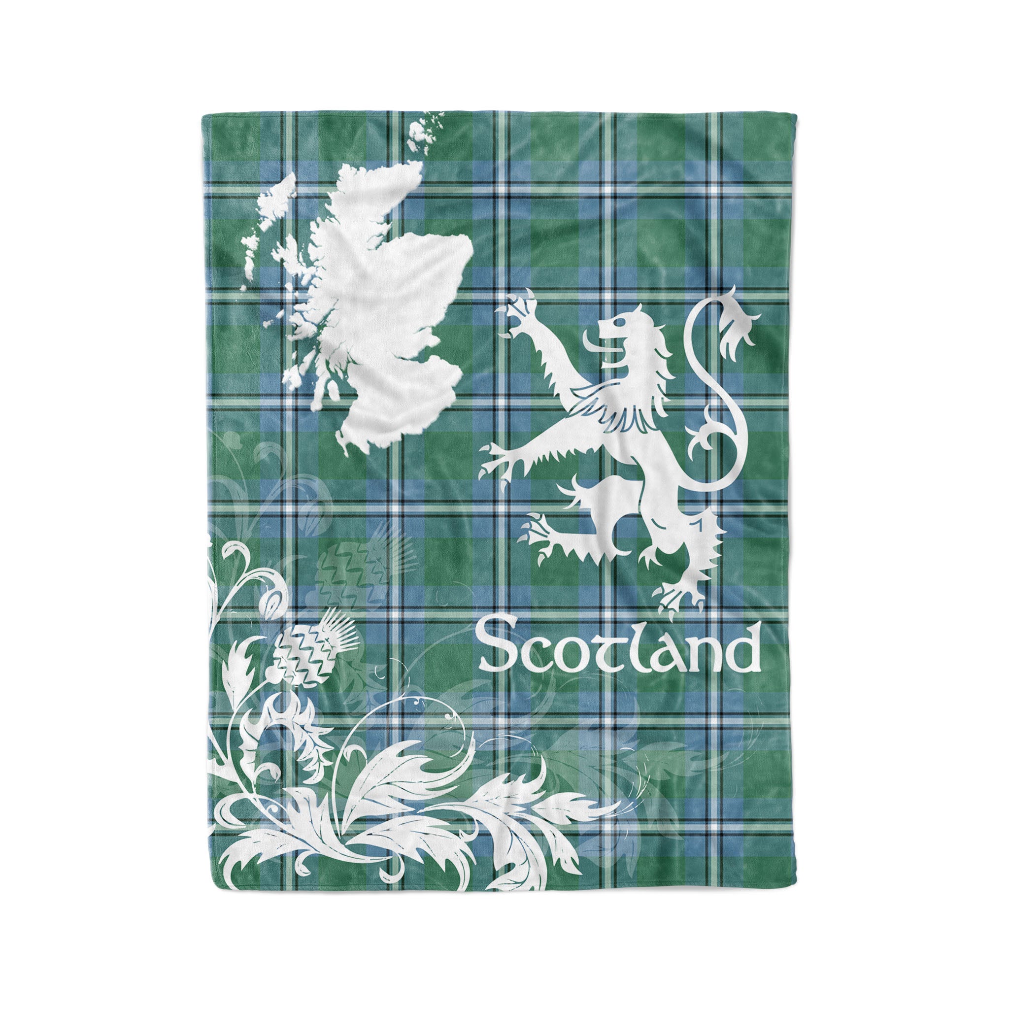 Tartan Plaid Fleece Blanket Tartan Blanket Thistle And Lion Scottish Clan Irvine Plaid Blanket