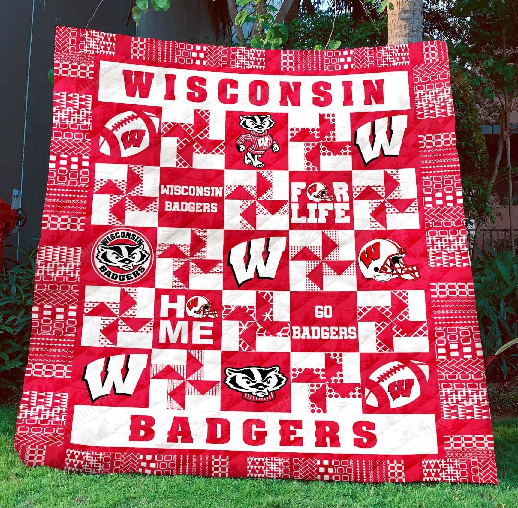 Wisconsin Badgers Ver2 Quilt Blanket