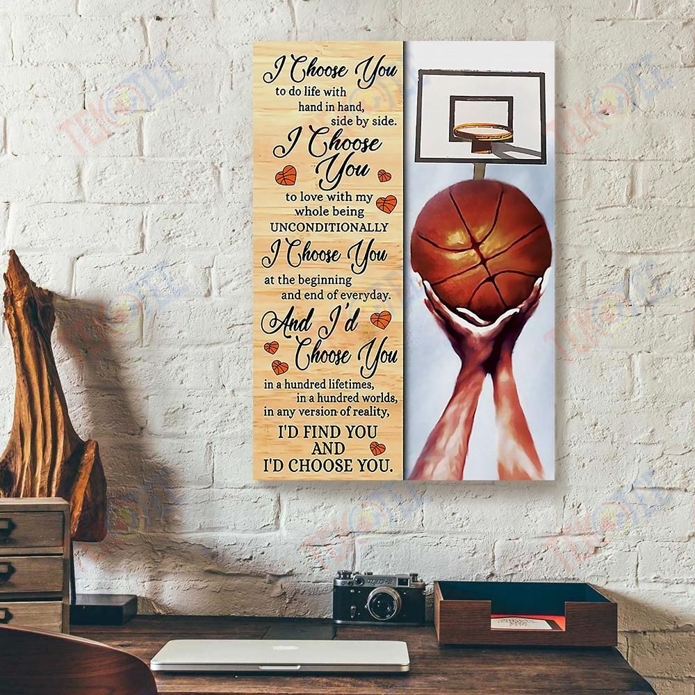 Canvas Prints Bestieship I Choose You To Do Life With Hand In Hand Basketball Vertical Canvas Wall Art Elegant Canvas Home Decoration