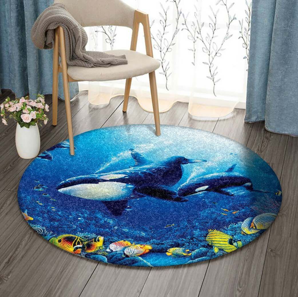 Killer Whale GE923 Round Rug  CYSI2907