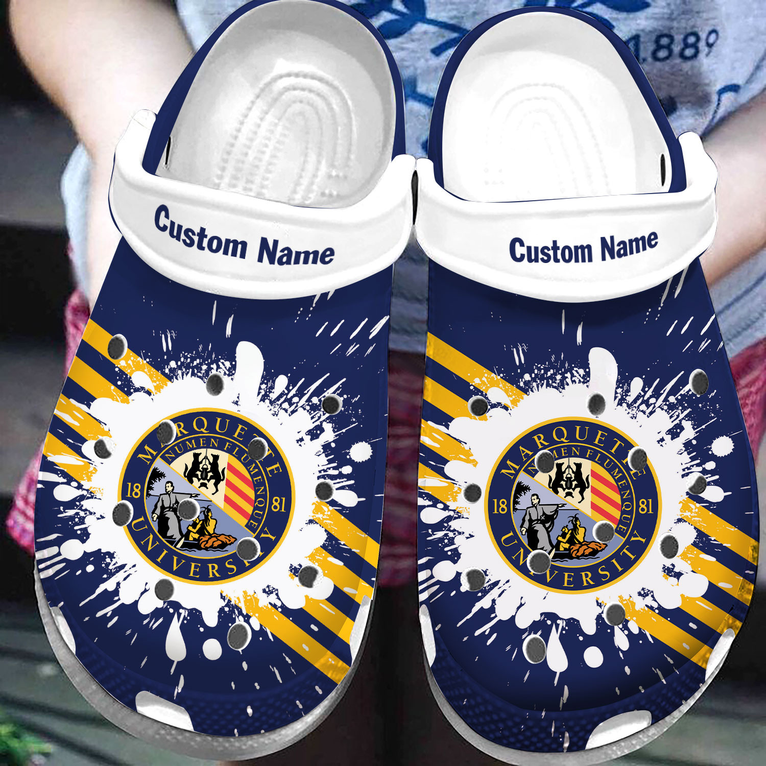 Custom Name Back To Marquette University Clog Shoes #Dh