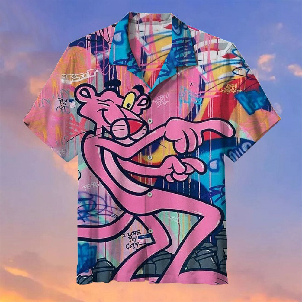 Pink Panther Graffiti All Over Print Hawaii Shirt Ha60740