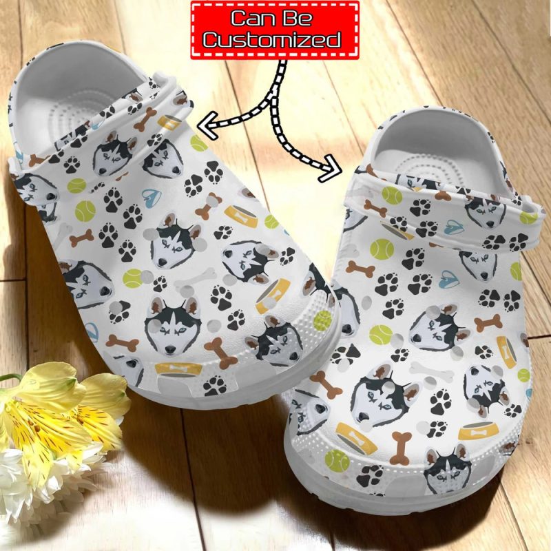 Dog – Personalized Husky Stuff Pattern Clog Shoes For Men And Women