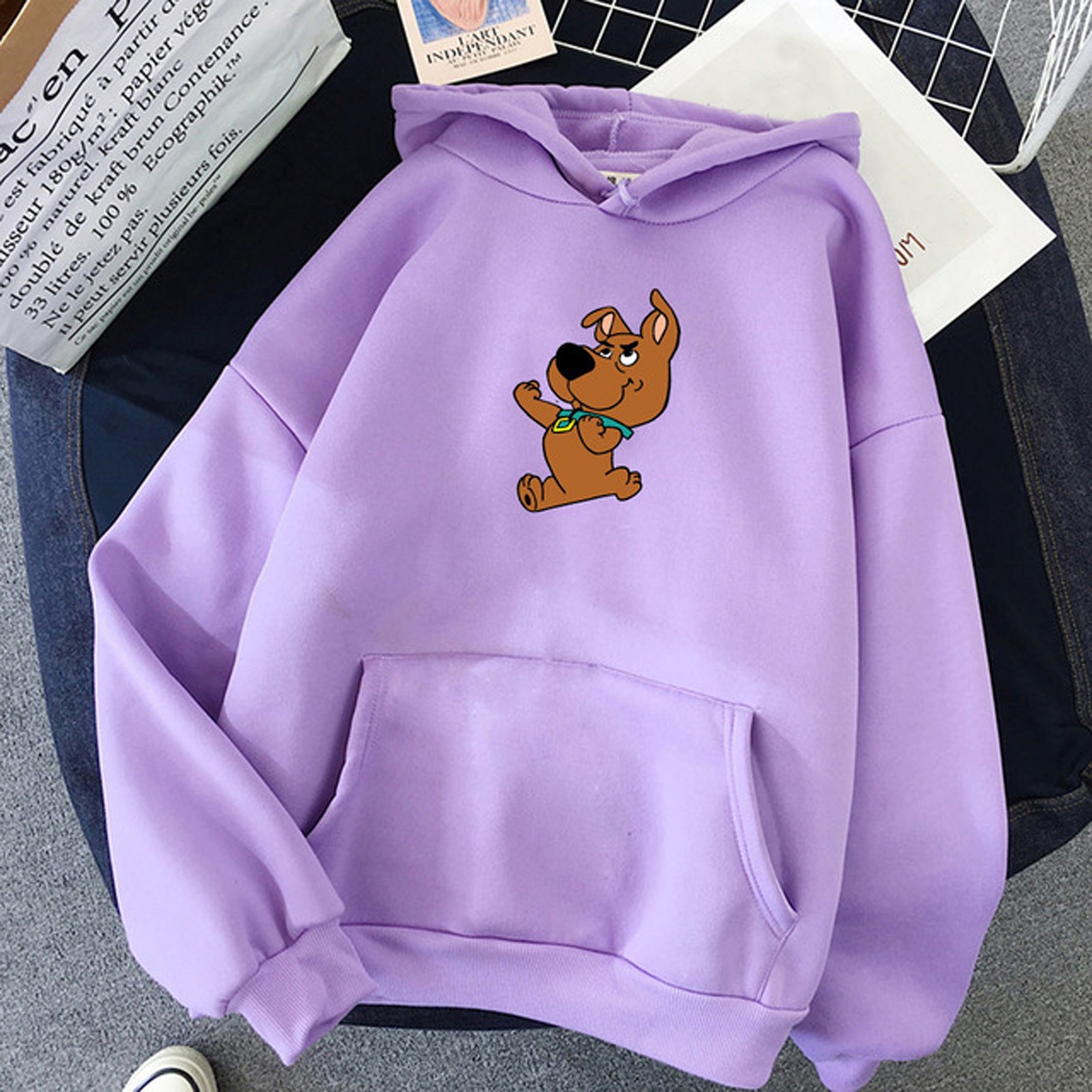 2021 New Women Kawaii Hoodies Autumn Oversized Cute Dog Print Hooded Sweatshirt Female Harajuku Streetwear Long Sleeve Pullovers alx