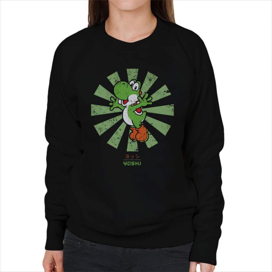 Yoshi Retro Japanese Super Mario Women’s Sweatshirt