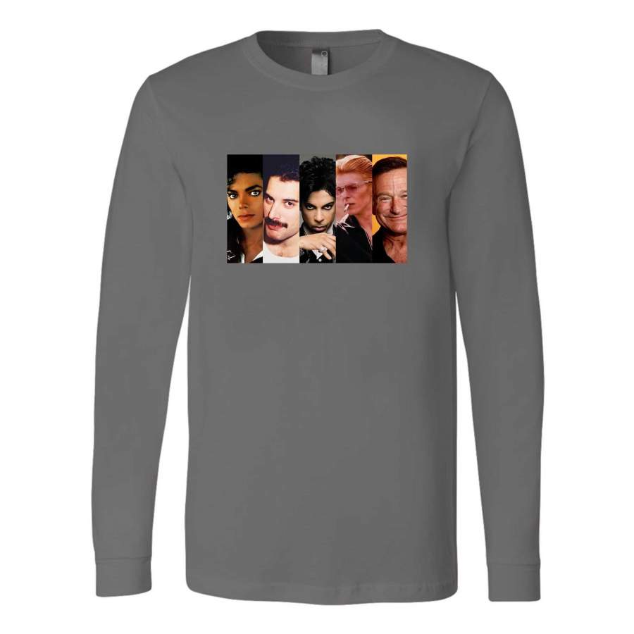 The Greats Prince Michael Jackson David Bowie George Michaels Music Lovers Long Sleeve T-Shirt