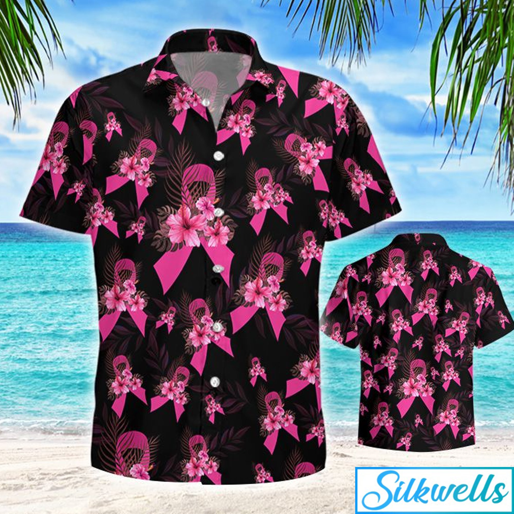 Breast Cancer Tropical Hawaii Shirt Ha89475