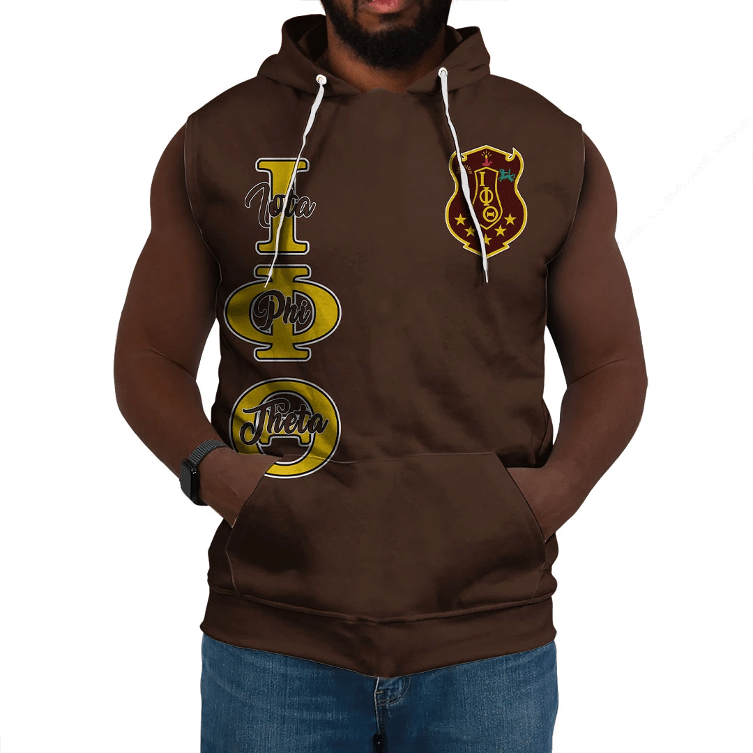 Wonderprint Hoodie Personalized Iota Phi Theta Sleeveless Hoodie Lt10