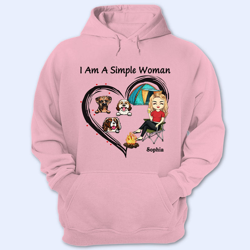 I’M A Simple Woman – Gift For Camping And Dog Lovers – Personalized Custom Hoodie