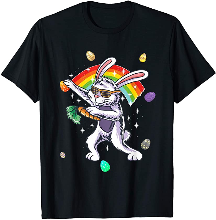 Dabbing Bunny Egg Hunt Carrot Hunting Rabbit Easter Day T-Shirt