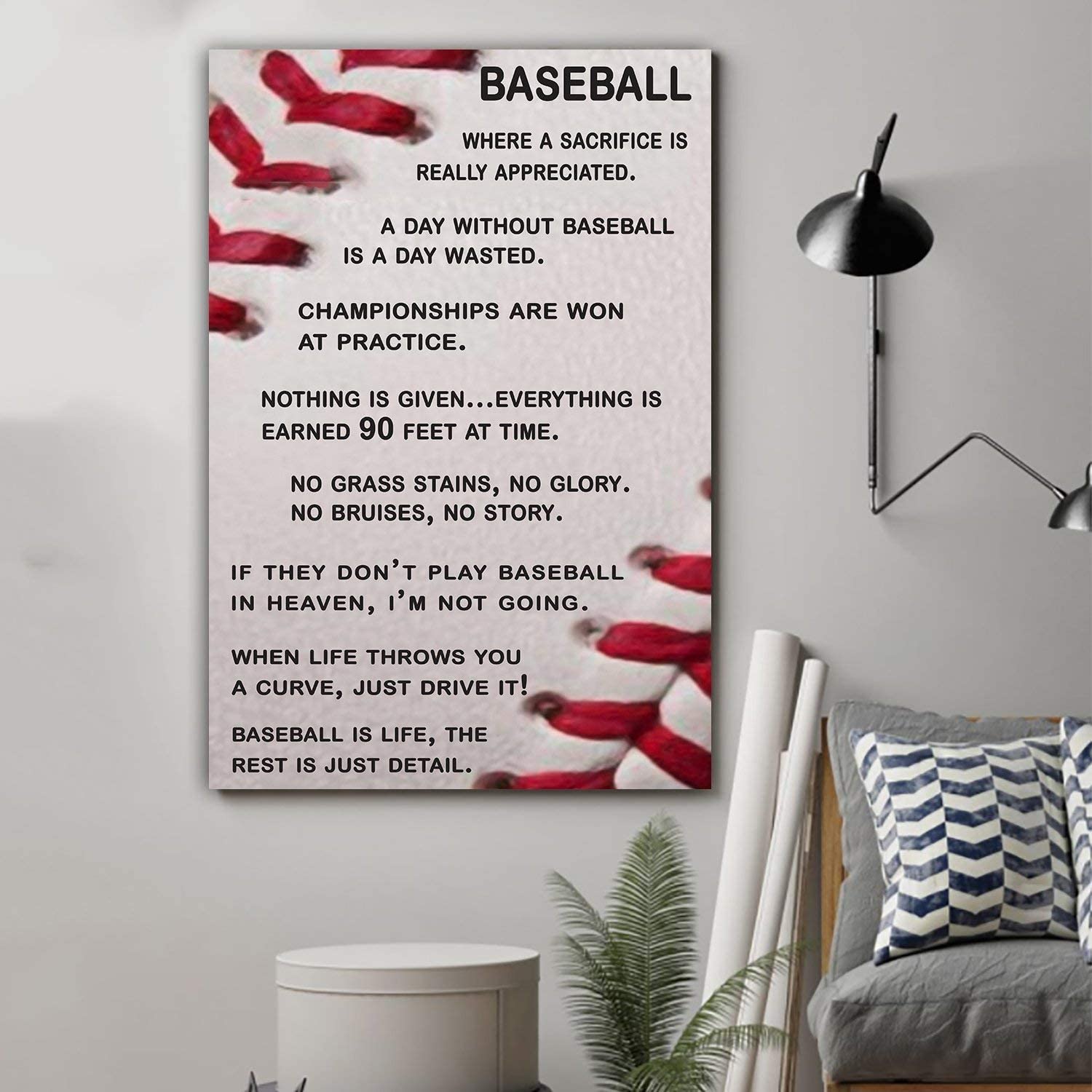 Cara Poster – Baseball Poster – A Day Without Baseball  – Wall Art – Home Decor – Wall Decor