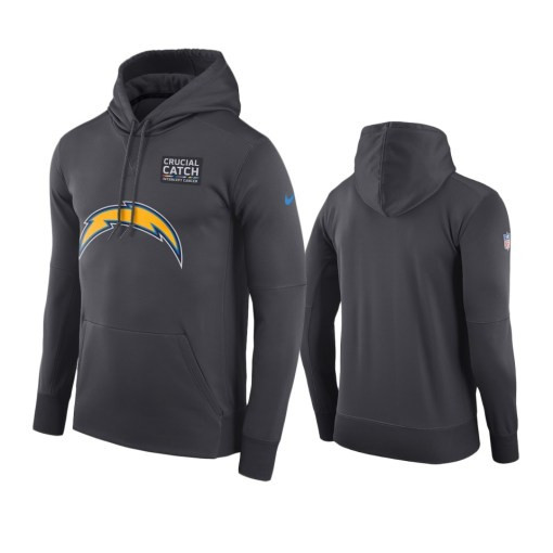 Los Angeles Chargers Anthracite Crucial Catch Hoodie