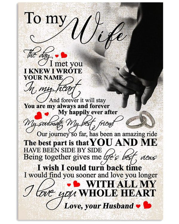 To My Wife-Love,Your Husband New Vertical Poster - Poster Art Design