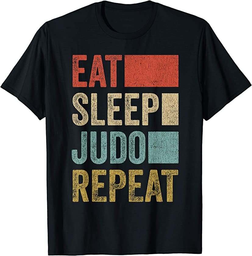 Vintage Retro Eat Sleep Judo Repeat Men Boys Kids Judo T-Shirt