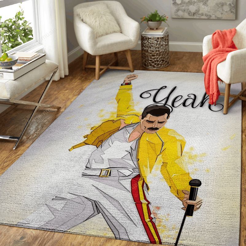 Music Legend Freddie Mercury Music Art Area Rug Living Room Rug Home Decor Floor Decor