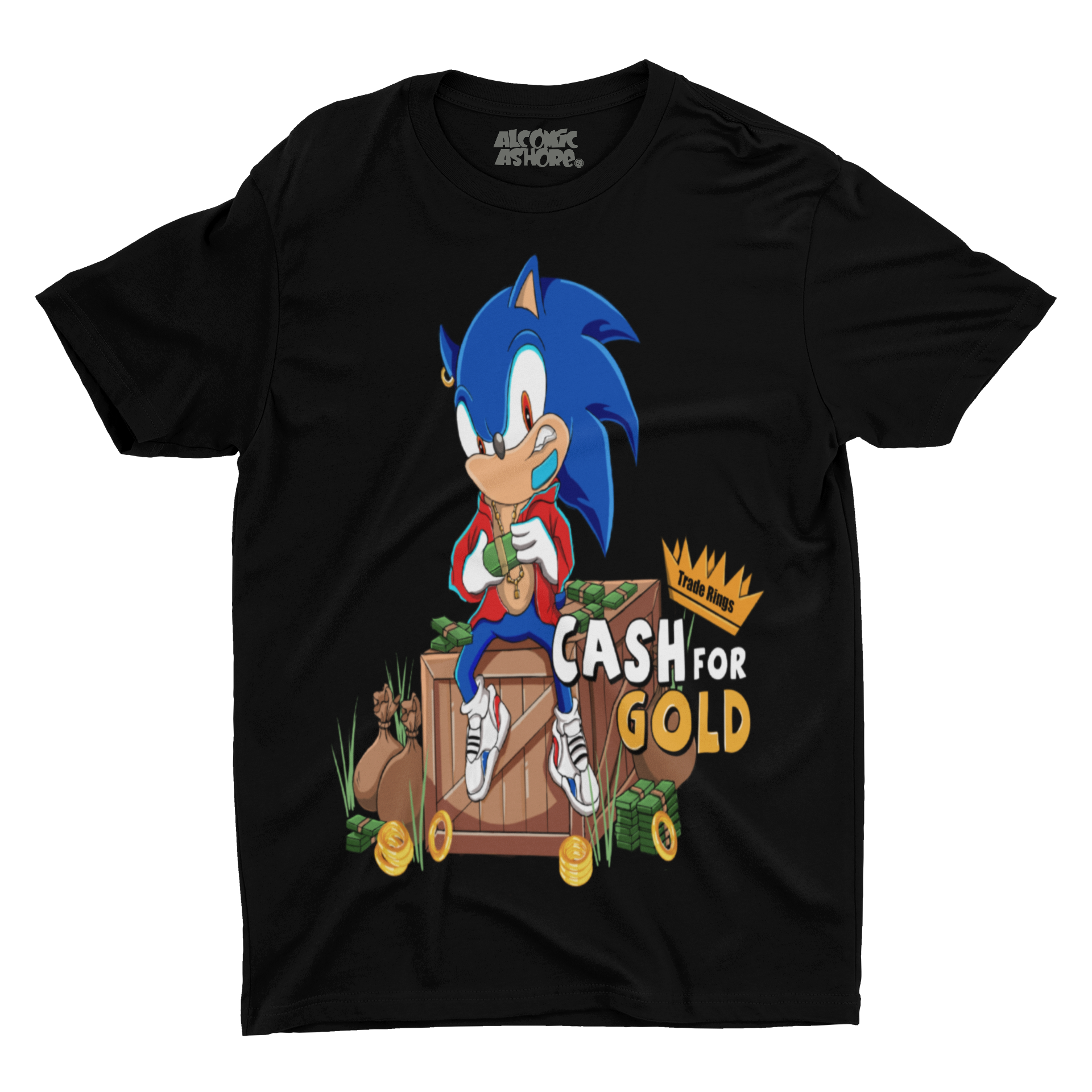 Sonic The Hedgehog Cartoon Cash For Gold Tshirt