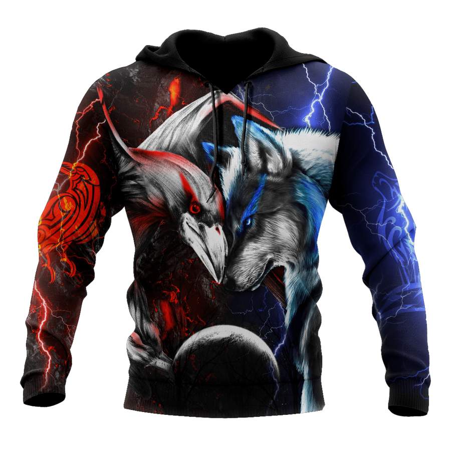 Wolf & raven 3d hoodie shirt for men and women AM092056