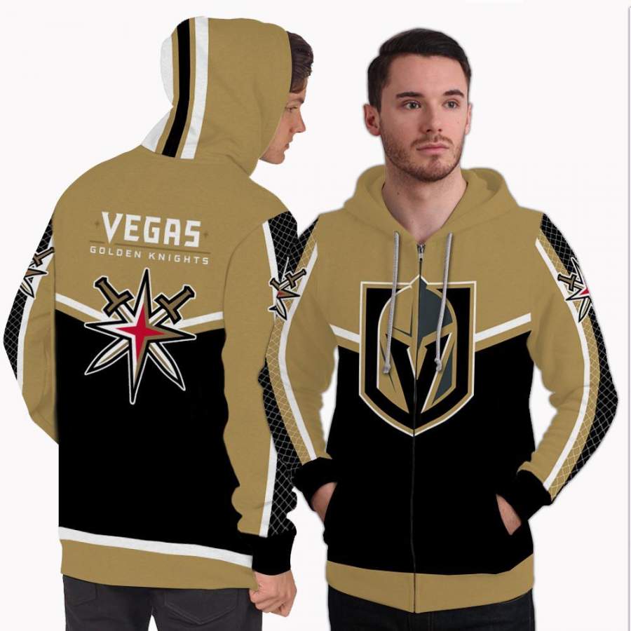 Colorful Gorgeous Fitting Vegas Golden Knights Zip Hoodie