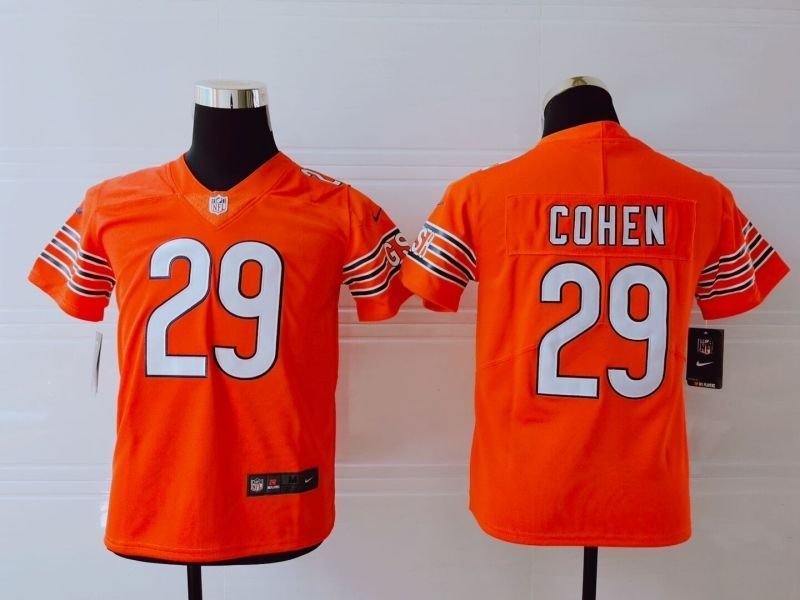 Chicago Bears Tarik Cohen #29 NFL 2020 Orange Youth Jersey