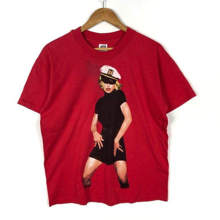 1993 Madonna The Girlie Show World Tour Concert Big Print Red Shirt