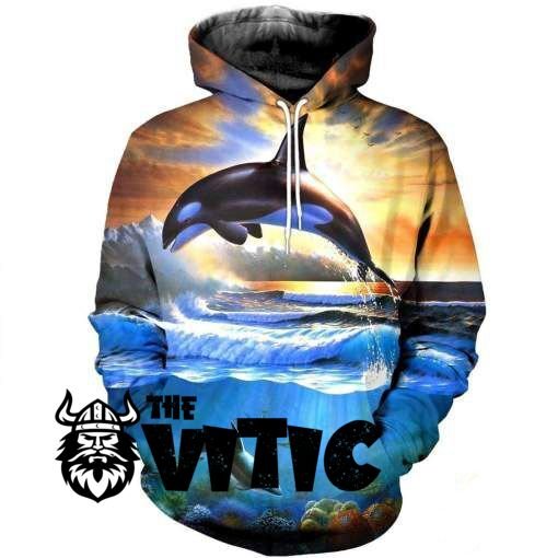 3D Printed Killer Whale Hoodie HD01158