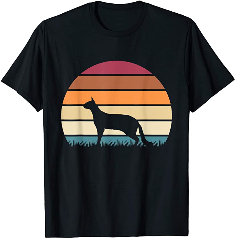 Retro Sunset Kitten Feline Pet Colorpoint Longhair Cat T-Shirt