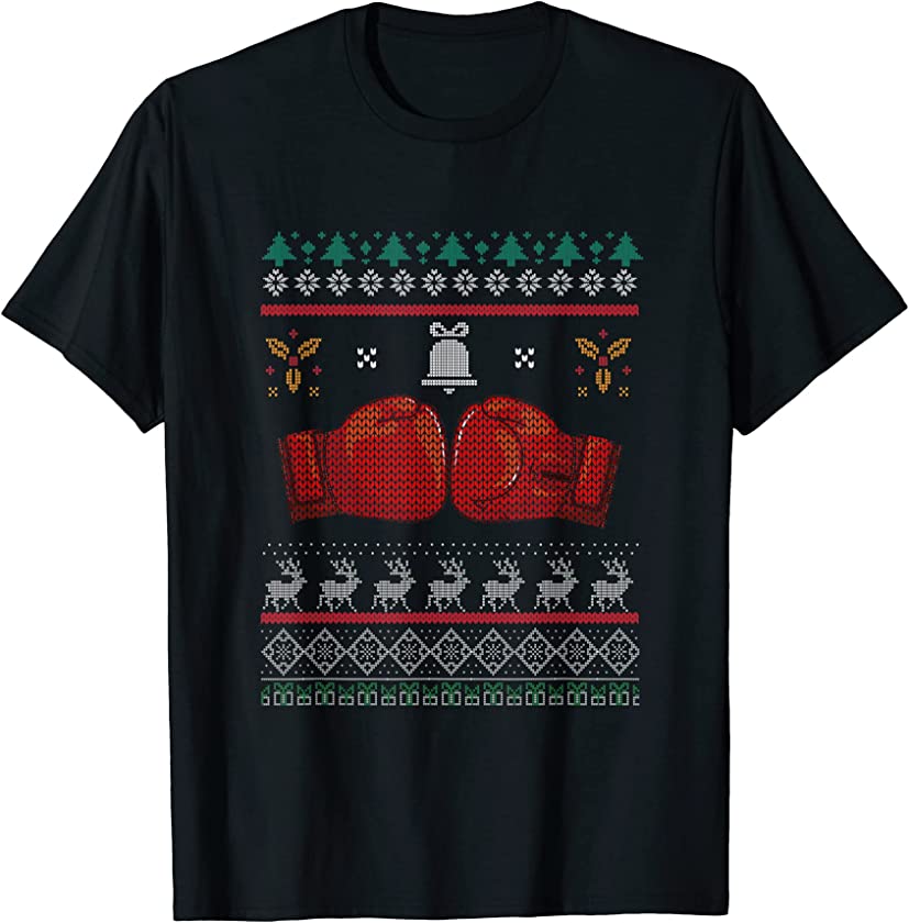 Ugly Christmas Boxing Fight Boxer X-Mas Santa Claus New Year T-Shirt