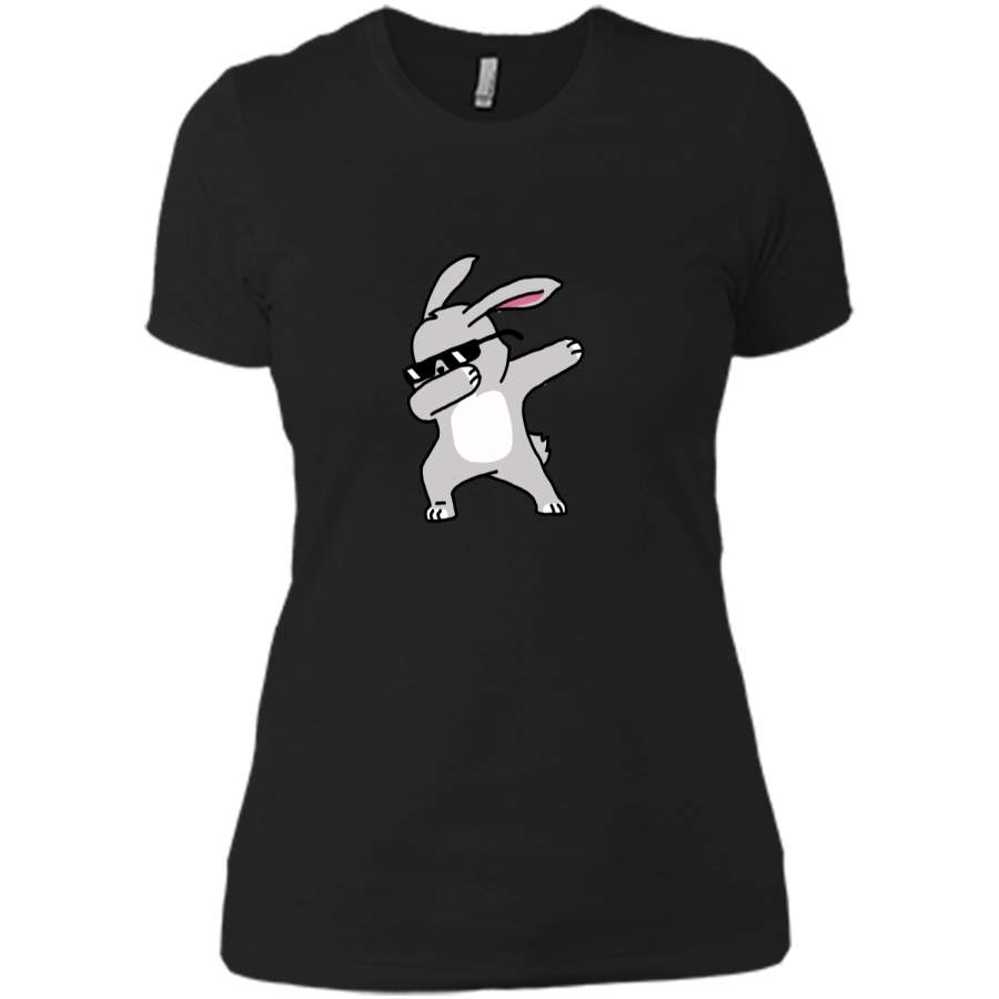 Boys Easter Shirt – Cute Dabbing Easter Bunny T-Shirt Next Level Ladies Boyfriend Tee