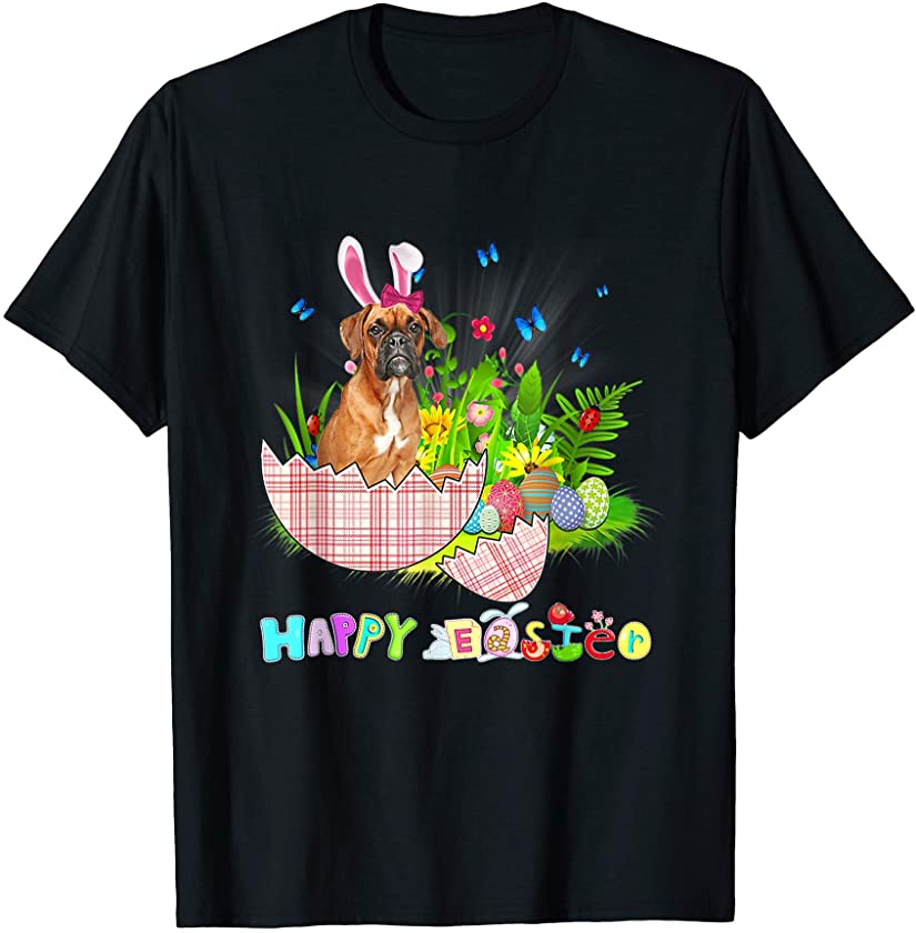 Boxer Happy Easter Bunny Eggs Lover T-Shirt