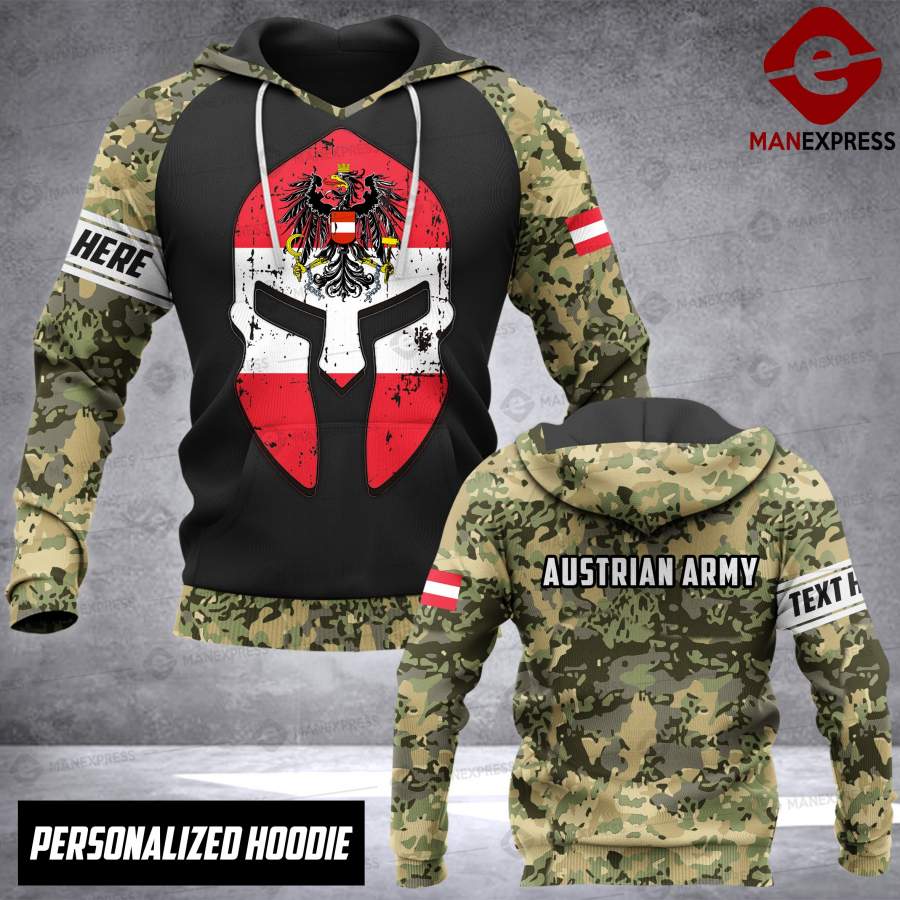 VH CUSTOMIZE Autrian army – hoodie 3D ALL OVER PRINT 3107 NV