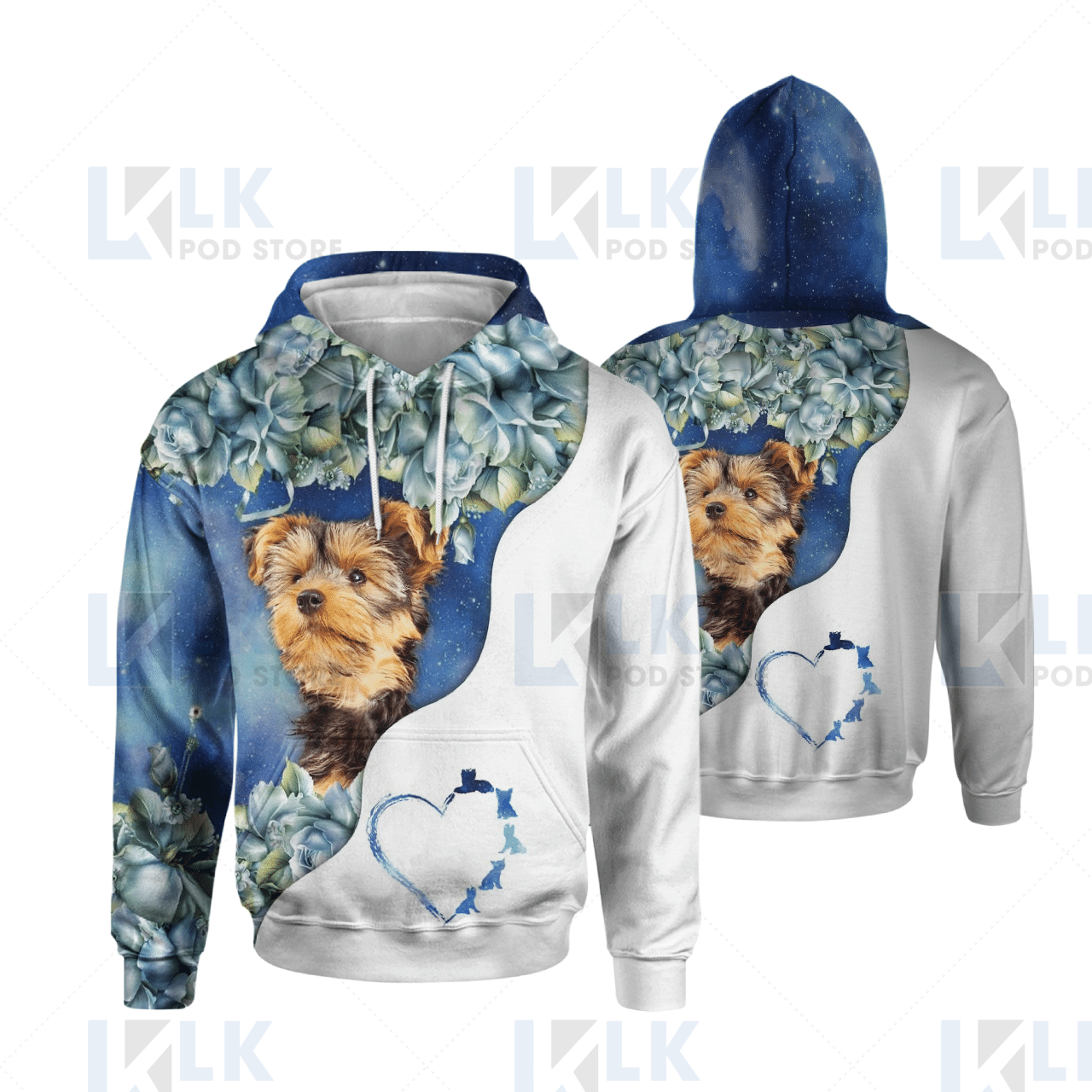 YORKSHIRE TERRIER – HOODIE Half Curse Flower [ID3-B]