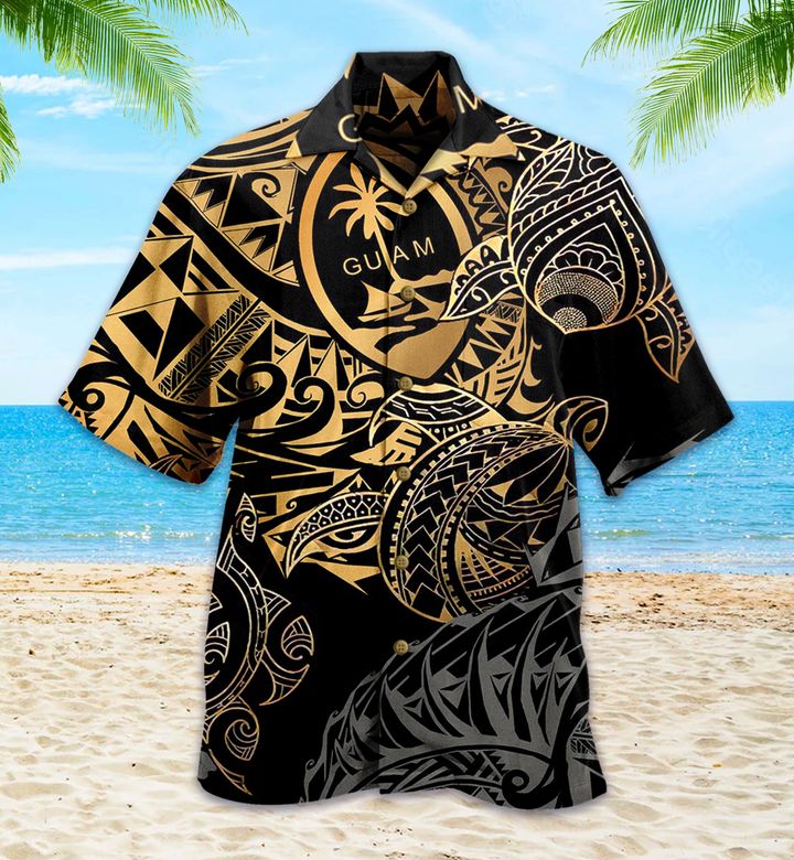 Guam Gold Turtle Brown Hawaii Shirt Ha31686