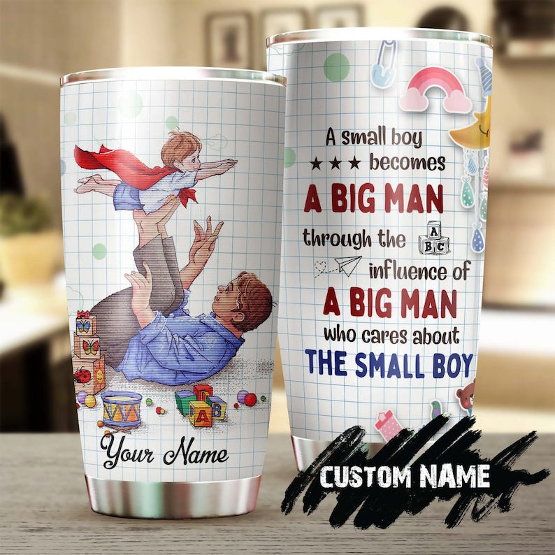 Daddy My Man Small Boy Personalized Tumbler-Birthday Gift Christmas Gift Father’S Day Gift For Father Dad From Son Daughter