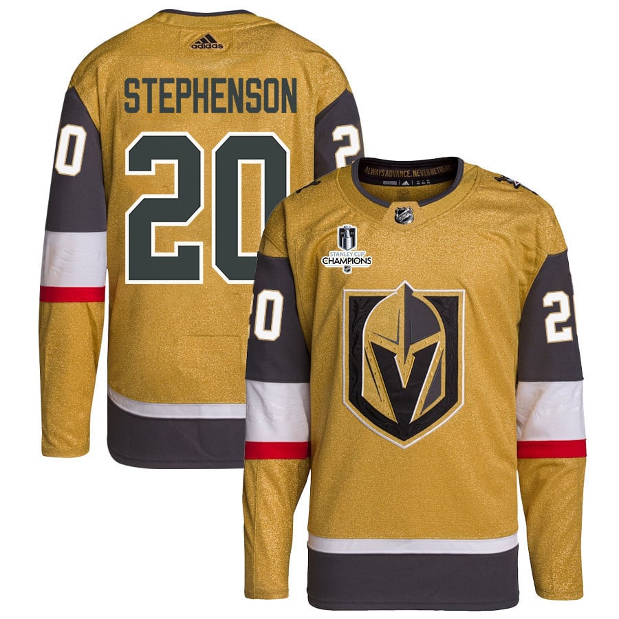 Chandler Stephenson 20 Vegas Golden Knights Stanley Cup 2023 Champions Patch Home Breakaway Men Jersey – Gold