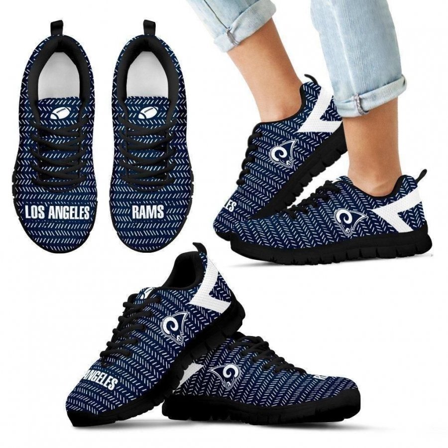 Pattern Logo Slide In Line Los Angeles Rams Sneakers #657