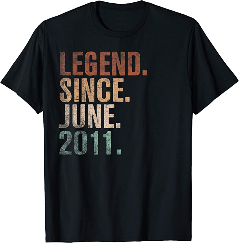 10th Birthday Legend since June 2011 Vintage 10 Years old T-Shirt